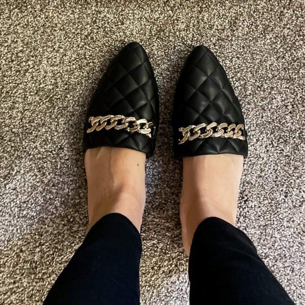 Madden Girl Black Quilted Mules